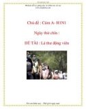 Chủ đề : Cúm A- H1N1 - ĐỀ TÀI : Lá thư động viên