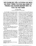 Xây dựng bộ tiêu chí đánh giá mức độ phát triển thương mại điện tử trong các doanh nghiệp nhỏ và vừa tại Việt Nam