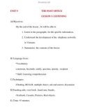 Giáo án Tiếng Anh lớp 11: UNIT 9: THE POST OFFICE -LISTENING