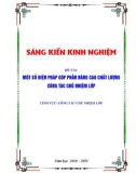 Sáng kiến kinh nghiệm THPT: Một số biện pháp góp phần nâng cao chất lượng công tác chủ nhiệm lớp