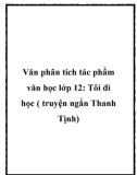 Văn phân tích tác phẩm văn học lớp 12: Tôi đi học ( truyện ngắn Thanh Tịnh)