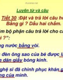 Giáo án điện tử môn Tiếng Việt lớp 3 - Tuần 30: Luyện từ và câu Đặt và trả lời câu hỏi Bằng gì? Dấu hai chấm