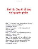 Bài 18: Chu kì tế bào và nguyên phân