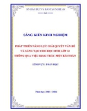 Sáng kiến kinh nghiệm THPT: Phát triển lăng lực giải quyết vấn đề và sáng tạo cho học sinh lớp 12 thông qua việc khai thác một bài toán