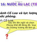 Bài giảng điện tử môn lịch sử: Âu Lạc(p2)