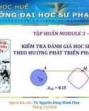 Báo cáo tập huấn Module 3 - Môn Toán: Kiểm tra đánh giá học sinh THPT/THCS theo hướng phát triển phẩm chất, năng lực (TS. Nguyễn Đăng Minh Phúc)