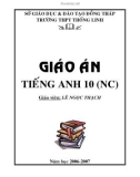 Giáo án Tiếng Anh lớp 10 - Phần nâng cao - Unit 1 - Lesson 8