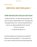 Kiến thức lớp 10 CẢM HOÀI- ĐẶN DUNG-phần tích bài cảm hoài