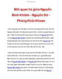 Mối quan hệ giữa Nguyễn Bỉnh Khiêm - Nguyễn Dữ Phùng Khắc Khoan (phần 6)