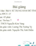 Bài giảng Tin học 7 bài 4: Sử dụng các hàm để tính toán - Nguyễn Thị Ánh Diễm