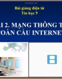 Bài giảng Tin học 9 bài 2: Mạng thông tin toàn cầu Internet