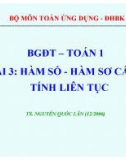 Bài giảng điện tử Toán 1: Bài 3 - TS. Nguyễn Quốc Lân