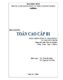 BÀI GIẢNG PHẦN PHÉP TÍNH VI - TÍCH PHÂN. LÝ THUYẾT CHUỖI