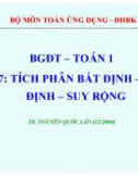 Bài giảng Tích phân bất định