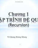 Bài giảng Kỹ thuật lập trình: Chương 1 - Võ Quang Hoàng Khang