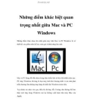 Những điểm khác biệt quan trọng nhất giữa Mac và PC Windows