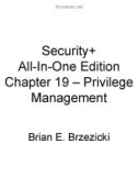 Chapter 19 – Privilege Management