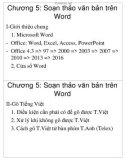 Bài giảng Tin học cơ sở: Chương 5 - Học viện Nông nghiệp Việt Nam