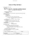 Giáo án unit 13: Activities and the seasons - Tiếng Anh 6 - GV.Ng.N.Lan