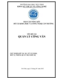 Báo cáo tổng kết đề tài khoa học và công nghệ cấp trường: Quản lý công văn