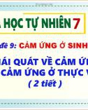 Bài giảng Sinh học 7 bài 27 sách Cánh diều: Khái quát về cảm ứng và cảm ứng ở thực vật