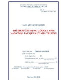 Sáng kiến kinh nghiệm: Thí điểm ứng dụng Google Apps vào công tác quản lý nhà trường