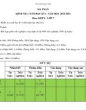 Đề thi học kì 1 môn KHTN lớp 7 năm 2022-2023 có đáp án - Trường THCS Phương Đông, Bắc Trà My