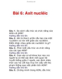 Câu hỏi ôn tập Sinh: Bài 6. Axit nuclêic