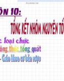 Tổng kết nhóm nguyên tố (C, H, O)