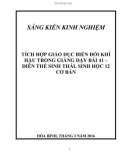 Sáng kiến kinh nghiệm Tích hợp giáo dục biến đổi khí hậu trong giảng dạy bài 41 – Diễn thế sinh thái, Sinh học 12 cơ bản