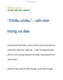 Kiến thức lớp 10 Ca dao Việt Nam –chiều chiều nỗi nhớ trong ca dao