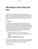 Để desktop Linux hiệu quả hơn