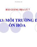 Bài giảng Địa lý 7 bài 13: Môi trường đới ôn hòa