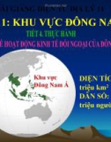 Bài giảng Khu vực Đông Nam Á (tiết 4)- Địa lý 11 - GV.Trần Thanh Nhàn