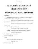 Giáo án bài 20: Chất dẫn điện và chất cách điện – Dòng điện trong kim loại - Lý 7 - GV. N.N.Châu