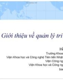 Giớithiệuvề quảnlýtri thức - Hồ Tú Bảo