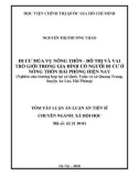 Tóm tắt Luận án Tiến sĩ Xã hội học: Di cư mùa vụ nông thôn - đô thị và vai trò giới trong gia đình có người di cư ở nông thôn Hải Phòng