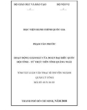 Tóm tắt Luận văn Thạc sĩ Quản lý công: Hoạt động giám sát của Đoàn đại biểu Quốc hội tỉnh – Từ thực tiễn tỉnh Quảng Ngãi