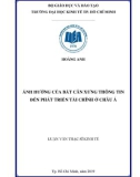 Luận văn Thạc sĩ Kinh tế: Ảnh hưởng của bất cân xứng thông tin đến phát triển tài chính ở Châu Á