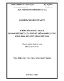 Tóm tắt Luận văn thạc sĩ Quản lý công: Chính sách phát triển nguồn nhân lực của thủ đô Viêng Chăn, nước Cộng hòa Dân chủ Nhân dân Lào