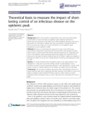 Báo cáo y học: Theoretical basis to measure the impact of shortlasting control of an infectious disease on the epidemic peak