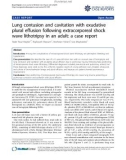 Báo cáo y học: Lung contusion and cavitation with exudative plural effusion following extracorporeal shock wave lithotripsy in an adult: a case report.