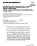 Báo cáo y học: Lung vasodilatory response to inhaled iloprost in experimental pulmonary hypertension: amplification by different type phosphodiesterase inhibitors