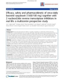 Báo cáo y học: Efficacy, safety and pharmacokinetic of once-daily boosted saquinavir (1500/100 mg) together with 2 nucleos(t)ide reverse transcriptase inhibitors in real life: a multicentre prospective study