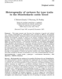 Báo cáo sinh học: Heterogeneity of variance for type traits in the Montbeliarde cattle breed