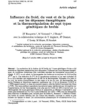 Báo cáo sinh học: Influence du froid, du vent et de la pluie sur les dépenses énergétiques et la thermorégulation de sept types génétiques de brebis