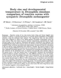 Báo cáo sinh học: Body size and developmental temperature in Drosophila simulans: comparison of reaction norms with sympatric 