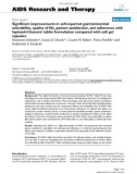 Báo cáo y học: : Significant improvements in self-reported gastrointestinal tolerability, quality of life, patient satisfaction, and adherence with lopinavir/ritonavir tablet formulation compared with soft gel capsules