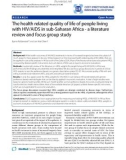 Báo cáo y học: The health related quality of life of people living with HIV/AIDS in sub-Saharan Africa - a literature review and focus group study