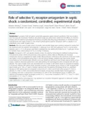 Báo cáo y học: Role of selective V2-receptor-antagonism in septic shock: a randomized, controlled, experimental study